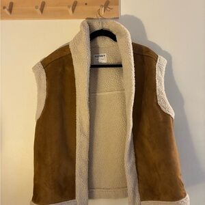 Old Navy Tan Sherpa-Lined Vest